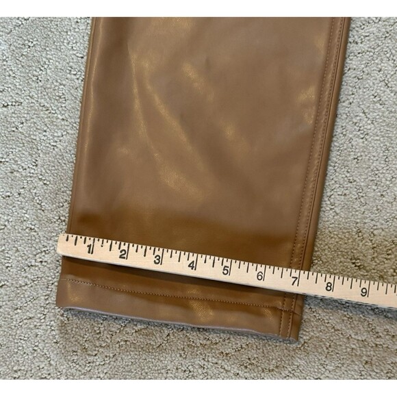 Abercrombie Curve Love The 90s Straight Ultra High Rise Faux Leather Carmel Sz 6 - Picture 5 of 9